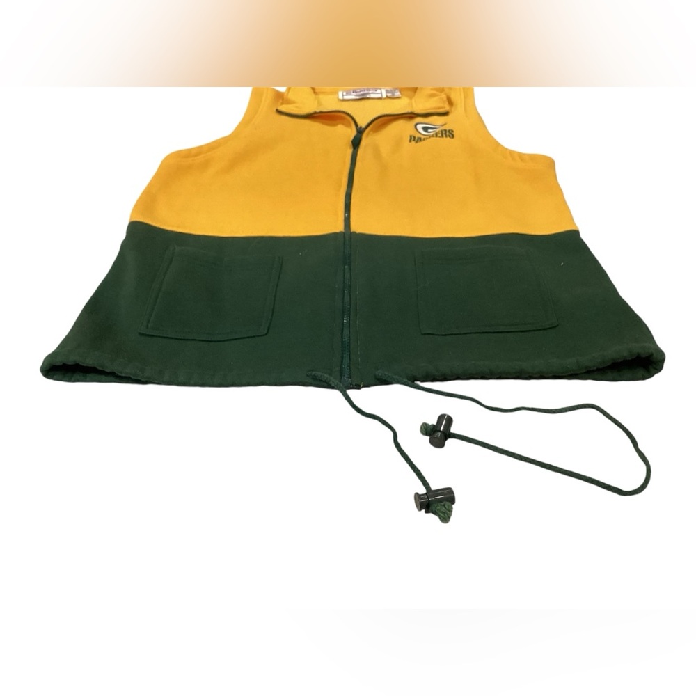 Vintage NFL Game Day Green Bay Packers Cinch Waist Fleece Vest Womens Medium - Picture 3 of 5